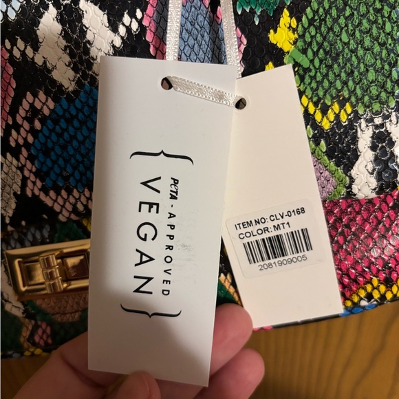 Multicolor Snake Print Women's Purse Bag - Picture 4 of 10